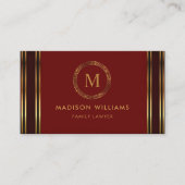 カスタマイズ可能な赤いマルーン金ゴールドプロフェッショナル 名刺 (正面)