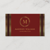 カスタマイズ可能な赤いマルーン金ゴールドプロフェッショナル 名刺 (正面)