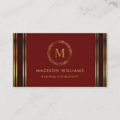 カスタマイズ可能な赤いマルーン金ゴールドプロフェッショナル 名刺 (正面)