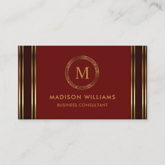 カスタマイズ可能な赤いマルーン金ゴールドプロフェッショナル 名刺 (正面)
