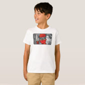 カスタマイズ可能な赤い忍者デザイン Tシャツ (正面フル)