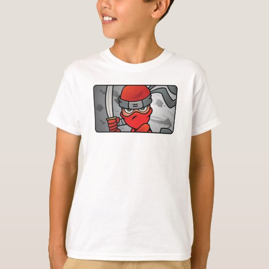 カスタマイズ可能な赤い忍者デザイン Tシャツ (正面)