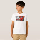 カスタマイズ可能な赤い忍者デザイン Tシャツ (正面フル)