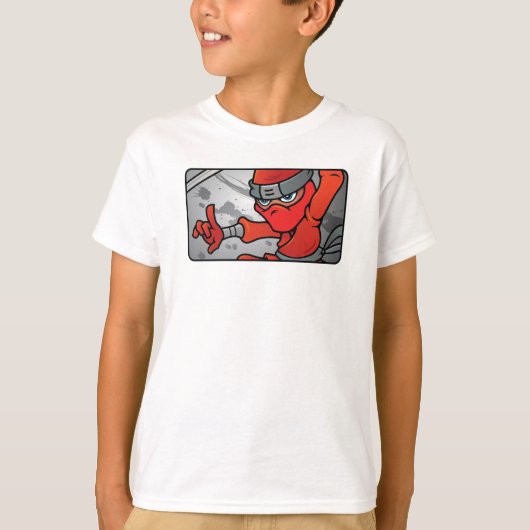 カスタマイズ可能な赤い忍者デザイン Tシャツ (正面)
