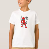 カスタマイズ可能な赤い忍者デザイン Tシャツ (正面)
