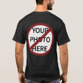 カスタマイズ可能な赤い禁止円シンボルなし前面および背面 Tシャツ (裏面)
