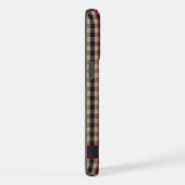 カスタマイズ可能な赤い緑の茶色のパタ市松模様にーン iPhoneケース (右側面)