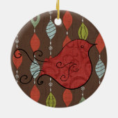 カスタマイズ可能な赤い鳥形器オーナメント セラミックオーナメント (裏面)