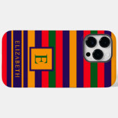 カスタマイズ可能な赤い黄色の緑のストライプ Case-Mate iPhoneケース (裏面 (横))