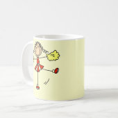 カスタマイズ可能な赤および金ゴールドのチアリーダーのマグ コーヒーマグカップ (正面左)