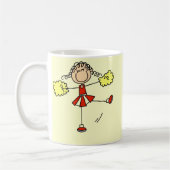 カスタマイズ可能な赤および金ゴールドのチアリーダーのマグ コーヒーマグカップ (左)