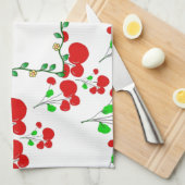 カスタマイズ可能な赤さくらんぼパターンアクセサリーLeahG キッチンタオル (四つ折り)