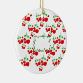 カスタマイズ可能な赤さくらんぼパターンアクセサリーLeahG セラミックオーナメント (右)