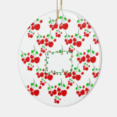 カスタマイズ可能な赤さくらんぼパターンアクセサリーLeahG セラミックオーナメント (左)