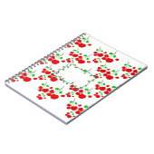 カスタマイズ可能な赤さくらんぼパターンアクセサリーLeahG ノートブック (左側)
