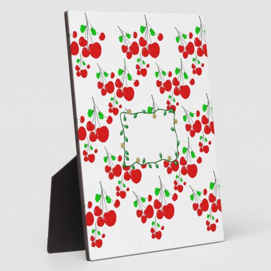 カスタマイズ可能な赤さくらんぼパターンアクセサリーLeahG フォトプラーク (側面)