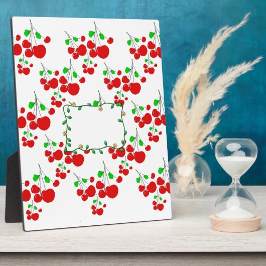 カスタマイズ可能な赤さくらんぼパターンアクセサリーLeahG フォトプラーク (側面)