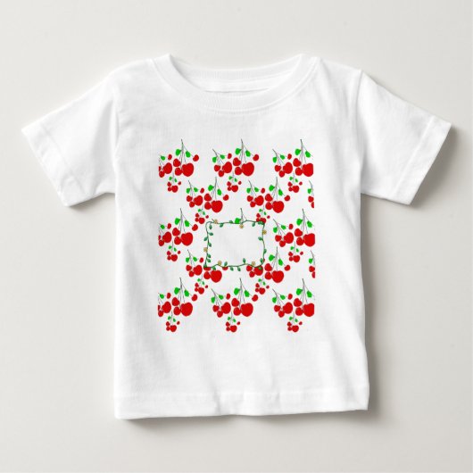 カスタマイズ可能な赤さくらんぼパターンアクセサリーLeahG ベビーTシャツ (正面)