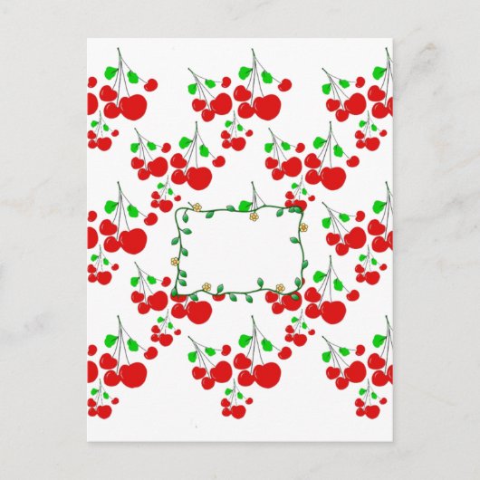 カスタマイズ可能な赤さくらんぼパターンアクセサリーLeahG ポストカード (正面)
