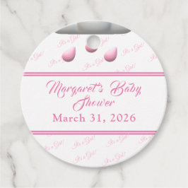 カスタマイズ可能な赤ちゃんシャワーの女の子 フェイバータグ