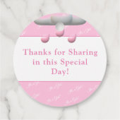 カスタマイズ可能な赤ちゃんシャワーの女の子 フェイバータグ (裏面)