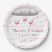 カスタマイズ可能な赤ちゃんシャワーの女の子 ペーパープレート (正面)