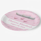 カスタマイズ可能な赤ちゃんシャワーの女の子 ペーパープレート (アングル)