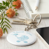 カスタマイズ可能な赤ちゃんシャワーパーティーの好意キーチェーン キーホルダー (側面)