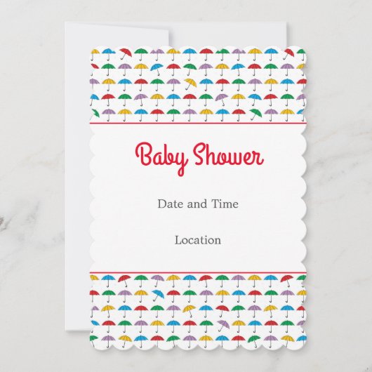 カスタマイズ可能な赤ちゃんシャワー告知フラットカード (正面)