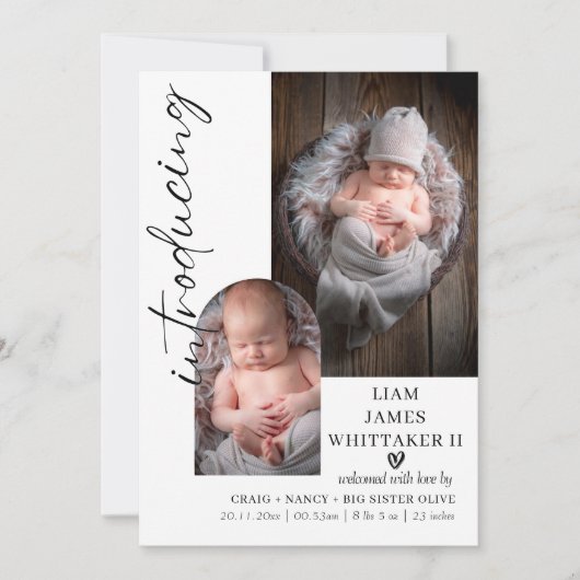 カスタマイズ可能な赤ちゃん誕生お知らせテンプレートカード シーズンカード (正面)