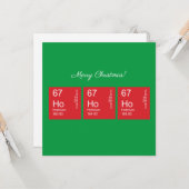 カスタマイズ可能な赤と緑のHo Ho Ho周期表 カード (正面/裏面インサイチュ)