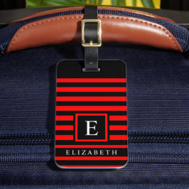 カスタマイズ可能な赤と黒の水平線 ラゲッジタグ