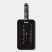 カスタマイズ可能な赤と黒の水平線 ラゲッジタグ (裏面縦)