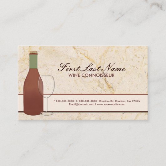 カスタマイズ可能な赤ワインつる植物名刺 名刺 (正面)