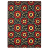 カスタマイズ可能な赤ヴィンテージモノグラムハートクリップボード クリップボード (裏面)