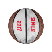 カスタマイズ可能な赤大理石テクスチャ ミニバスケットボール (縦)