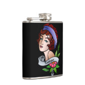 カスタマイズ可能な赤毛のジプシーの女の子の入れ墨のフラスコ フラスク (右)