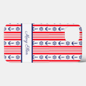 カスタマイズ可能な赤白青の航海用アンカー Case-Mate iPhoneケース (裏面 (横))