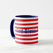 カスタマイズ可能な赤白青「God Bless America」 マグカップ (正面左)