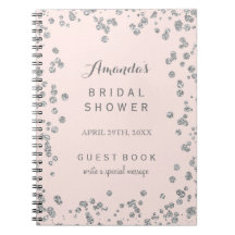 カスタマイズ可能な赤面のピンクのブライダルシャワーの来客名簿