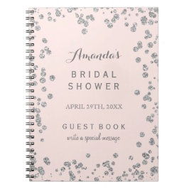 カスタマイズ可能な赤面のピンクのブライダルシャワーの来客名簿 ノートブック