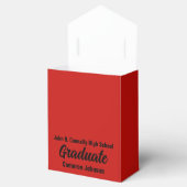 カスタマイズ可能な赤黒卒業パーティー フェイバーボックス (オープン)