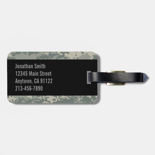 カスタマイズ可能な軍隊ACUのカムフラージュ ラゲッジタグ (裏面横)