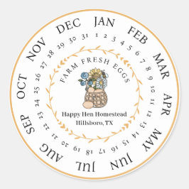 カスタマイズ可能な農場生卵カートンのレイアウト日 ラウンドシール