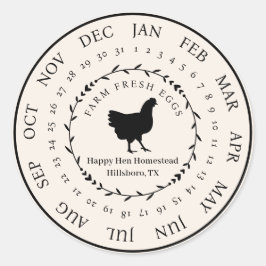 カスタマイズ可能な農場生卵カートンのレイアウト日 ラウンドシール