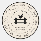 カスタマイズ可能な農場生卵カートン小規模企業 ラウンドシール (正面)