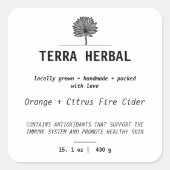 カスタマイズ可能な農家市場製品ラベル スクエアシール (正面)