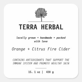 カスタマイズ可能な農家市場製品ラベル スクエアシール