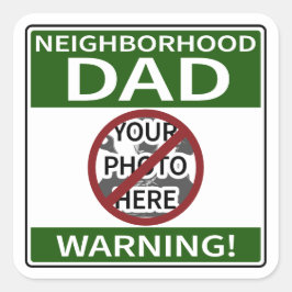 カスタマイズ可能な近隣パパサイングリーンX'd Out スクエアシール