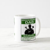 カスタマイズ可能な近隣パパ警告の緑 コーヒーマグカップ (正面右)